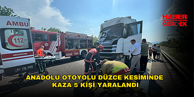 Anadolu Otoyolu Düzce Kesiminde Kaza 5 Kişi Yaralandı