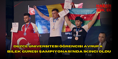 Düzce Üniversitesi Öğrencisi Avrupa Bilek Güreşi Şampiyonası'nda İkinci Oldu