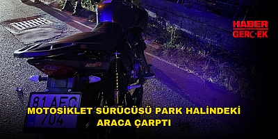 Motosiklet Sürücüsü Park Halindeki Araca Çarptı