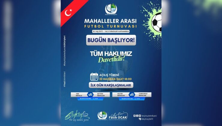 MAHALLELER ARASI 35 YAŞ ÜSTÜ FUTBOL TURNUVASI BAŞLIYOR