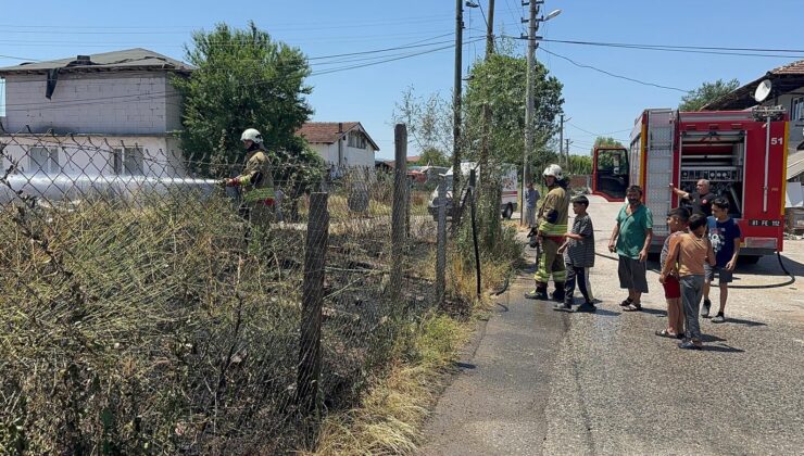 DÜZCE’DE YANGIN PANİĞİ! BAHÇEDE ÇIKAN YANGIN KORKUTTU!